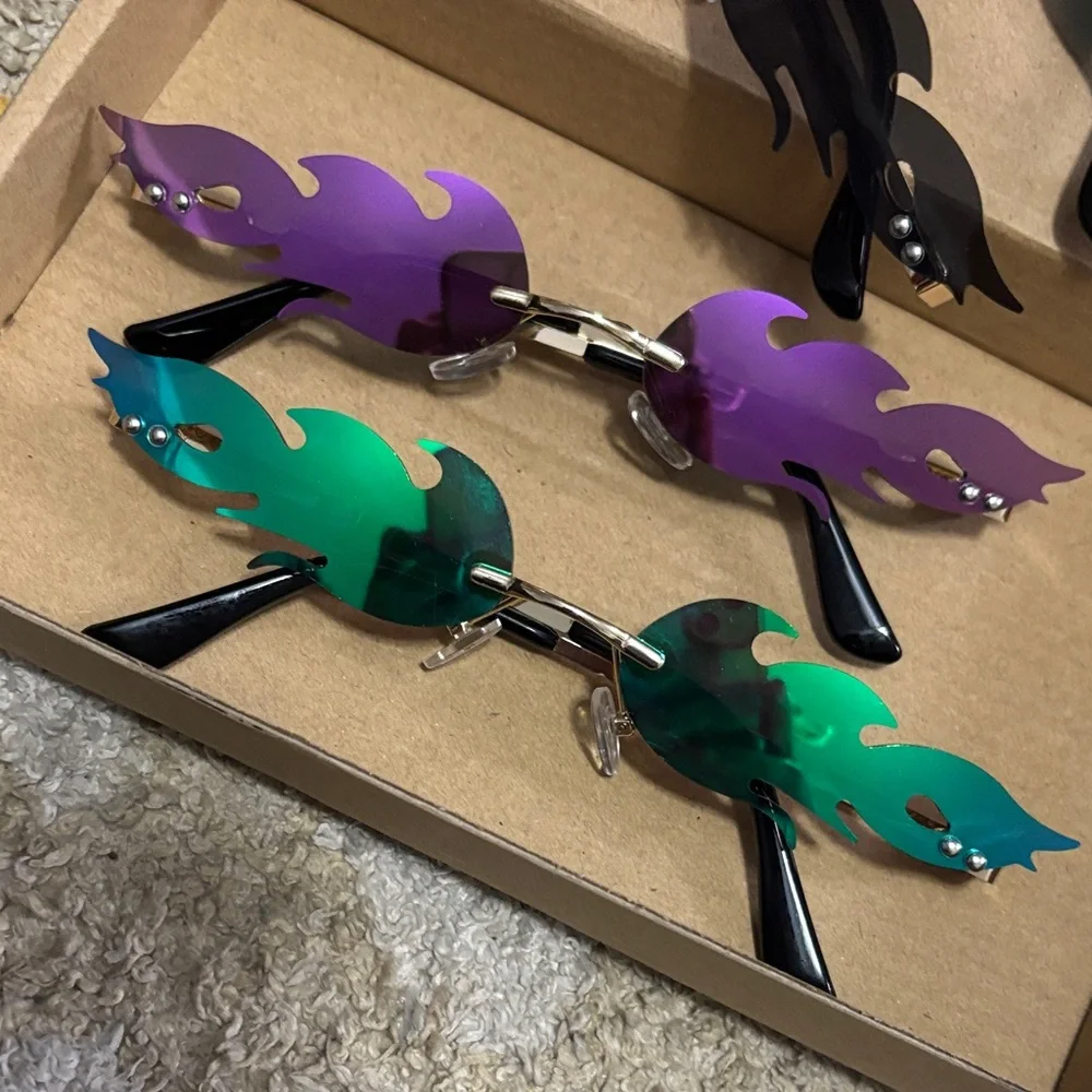 Flame Sunglasses Men or Women - Red, Black, Purple, Green
